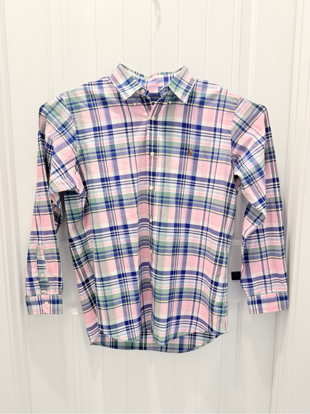 Ralph Lauren Pastel Plaid Button-Down Shirt in Pink, Blue & Green